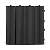 thumbnail of 8er-Set Klickfliesen aus dunkelgrauem Kunstholz