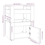 thumbnail of vidaXL Keukentrolley 60x45x80 cm bewerkt hout wit