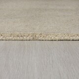 thumbnail of Handgewebter Wollteppich mit feinen Randdetails, `Mole`. Farbe: Beige, 160x230 cm | Kadima Design