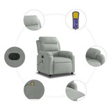 thumbnail of vidaXL Massagesessel Elektrisch Hellgrau Samt