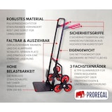 thumbnail of PROREGAL Klappbarer Profi-Treppensteiger TAURUS 150 | HxBxT 110x45x61cm | Traglast  150kg | Stahlrahmen | Rot-Schwarz | Sackkarre Transportkarre