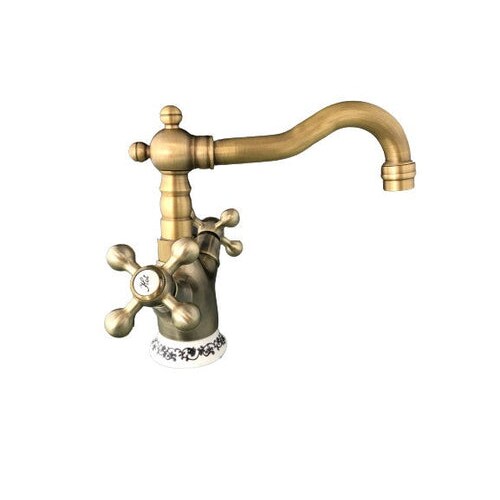 Rubinetto bagno Per Lavabo Vintage Bronzato stile antico ceramica