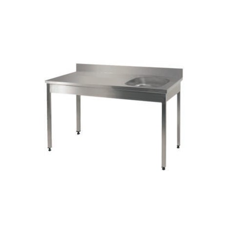 Mesa Chef con Fregadero de Acero INOX para Hostelería 1500 MCH