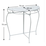 thumbnail of DanDiBo Konsolentisch Wandtisch Weiss 96313 Beistelltisch Metall 75 cm Gartentisch Halbtisch Tisch Halbrund Halbrundtisch Wandkonsole Konsole Wand