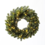 thumbnail of LED Tannenkranz Türkranz Dekokranz Advent beleuchtet Timer Batterie Außen 40cm