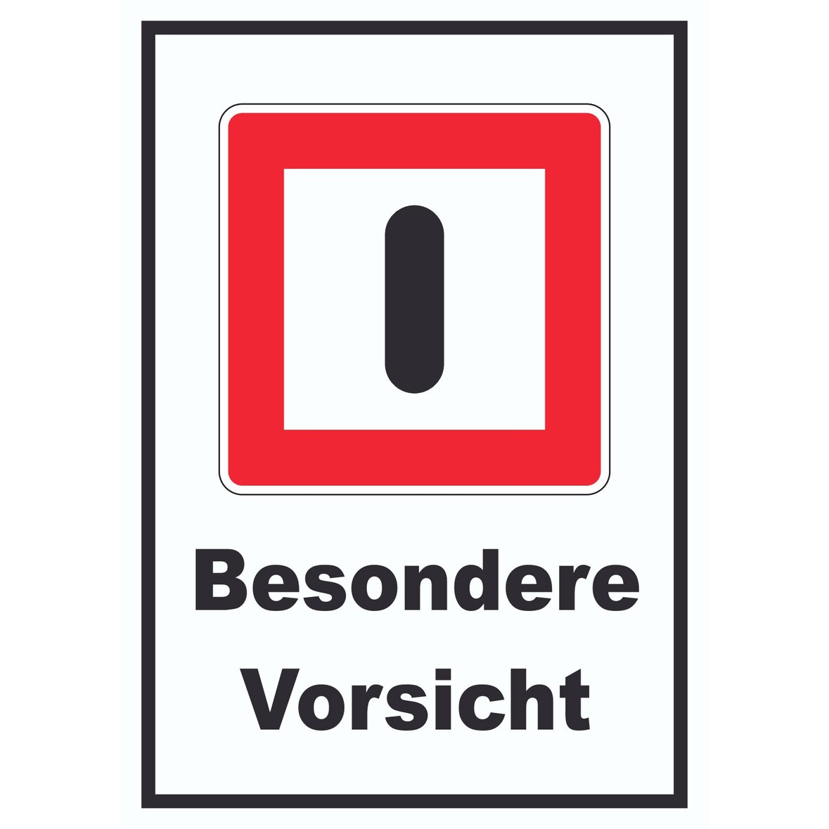 Gebot besondere Vorsicht walten zu lassen Schild mit Text A6 Rückseite selbstklebend