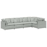 thumbnail of vidaXL Modulares Sofa mit Kissen Samt Hellgrau