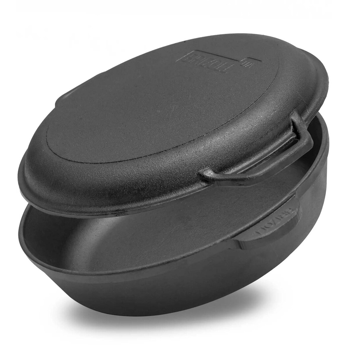 Ø28cm Gusseisenpfanne mit Deckel-Bratpfanne aus Gusseisen Bräter Schmortopf aus Gusseisen zwei Griffe Servierpfanne