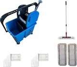 thumbnail of CleanSV Wischset blau 40 cm, Reinigungswagen 20 Liter Eimer (Teilbar), Presse, 1 Mophalter, 3 x Baumwollmop, 2 Microfasermop Teleskopstiehl