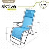 thumbnail of Silla tumbona plegable jardín gravedad cero azul c/cojín Aktive