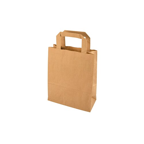 PAPSTAR 400 Tragetaschen, Papier 22 cm x 18 cm x 10 cm braun mit Tragegriff