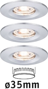 thumbnail of Paulmann LED Einbauleuchte Nova Mini Coin Basisset starr IP44 rund 65mm  Coin 3x4W 3x310lm 230V  2700K Chrom 94303