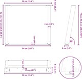 thumbnail of Helloshop26 - Set aus 2 verstellbaren modernen U-förmigen Esstischbeinen 90 x 72-73 cm aus anthrazitfarbenem Stahl 02_0057082