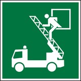 thumbnail of Rettungszeichen, Notausstieg E017 - ASR A1.3 (DIN EN ISO 7010) - 200x200 mm Folie selbstklebend, nachleuchtend