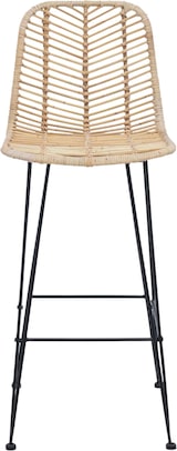 thumbnail of vidaXL Barstuhl 2 pcs Natur 44,5 x 53 x 111 cm Rattan und Eisen