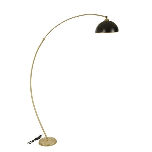 WellHome - Lámpara de pie 30x30x185cm de Estructura de metal en color Dorado y Negro - casquillo E 27 Max 60 W