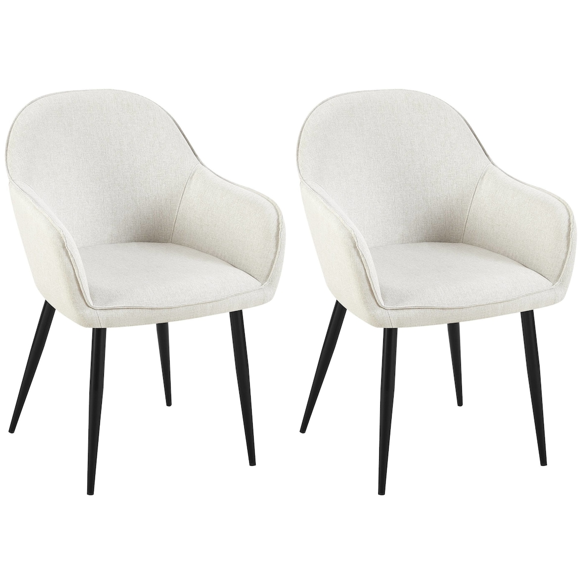 2er Set Esszimmerstühle Boise Stoff creme