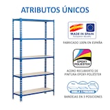 thumbnail of SimonRack Metallregal, 2000x1100x400 mm, 5 Ebenen, Metallboden, 200 kg Biegepunkt, Blau/Weiss - Simonclick