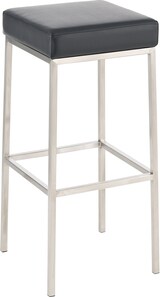 thumbnail of Décoshop26 - Set aus 2 Barhockern mit Fußstütze schlichtes Design 85 cm hoch aus schwarzem PVC und Edelstahl 10_0004371
