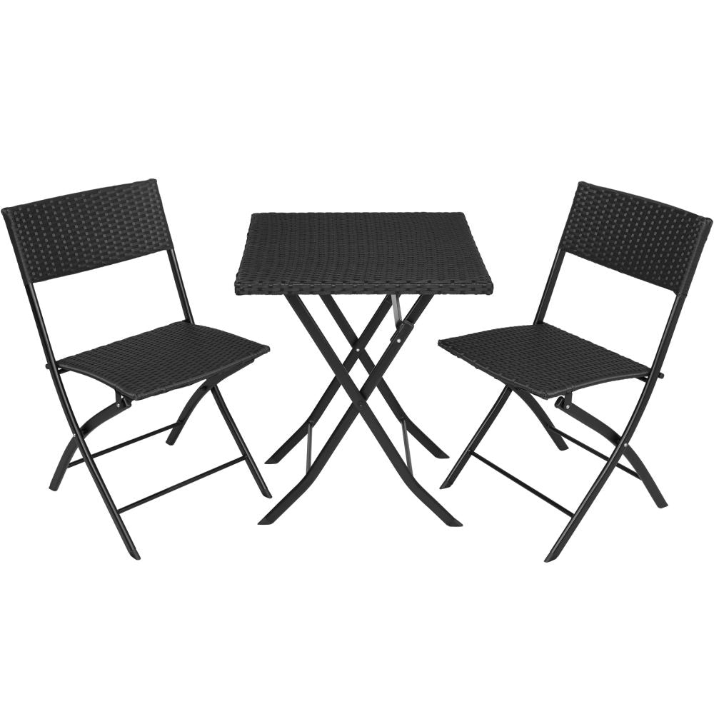Helloshop26 - Schwarzes 2-Personen-Gartenmöbelset