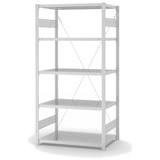 thumbnail of PROREGAL Lebensmittel-Fachbodenregal Stecksystem T-Profil | HxBxT 200x100x60cm | 5 Ebenen | Fachlast 140kg | Hygienische Beschichtung | Weiß Stahl