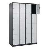 thumbnail of C+P Schließfachschränke Classic PLUS, 16 Abteile, HxBxT 185x120x50cm, Zylinderschloss, Anthrazit/Hellgrau von PROREGAL