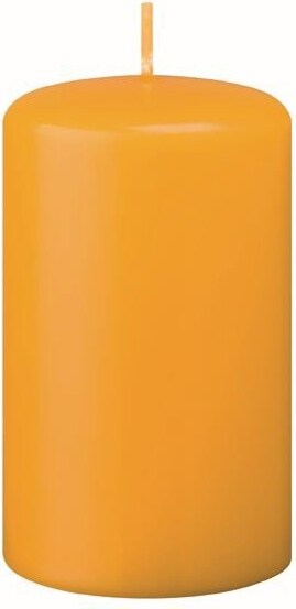Flachkopf-Stumpenkerzen Mais Gelb/Orange 120 x Ø 70 mm, 12 Stück