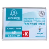thumbnail of EXACOMPTA Segnaposto da tavolo per formato A9 orizzontale, cod. 89058QD in PMMA (acrilico) trasparente, resistente ai raggi UV. Confezione da 20 pz.