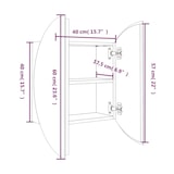 thumbnail of Helloshop26 - Runder Badezimmerschrank mit Spiegel und LED-Beleuchtung 40 x 40 x 17,5 cm grau 02_0006559