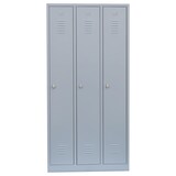 thumbnail of 3er Spind Umkleide Stahl Kleiderschränke Gaderobenschrank 3-türig Lichtgrau 510130