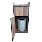thumbnail of Meuble poubelle professionnel en bois marron pour snack et restauration rapide