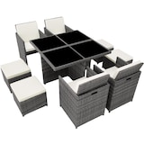 thumbnail of tectake Salon de jardin MANHATTAN 8 places avec 2 sets de housses + housse de protection, variante 2 - gris - 403846
