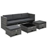 thumbnail of vidaXL 4-tlg. Garten-Lounge-Set mit Auflagen Poly Rattan Grau