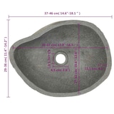 thumbnail of vidaXL Waschbecken Flussstein Oval (37-46)x(29-36) cm