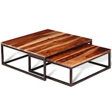 thumbnail of Helloshop26 - Ensemble de table basse gigogne lot de 2 bois massif marron 02_0042112