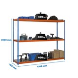thumbnail of SimonRack Metalen Stellingkast Opbergrek 2000x1200x750 mm, Zwaar Belastbaar Rek, 400 kg Draagvermogen, 3 Verstelbare Metalen Planken - Ecoforte
