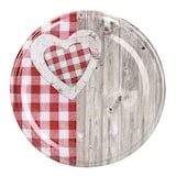 thumbnail of 50er Set Sturzglas 435 ml To 82 Deckel Holz Herz rot incl. Diamant Gelierzauber Rezeptheft