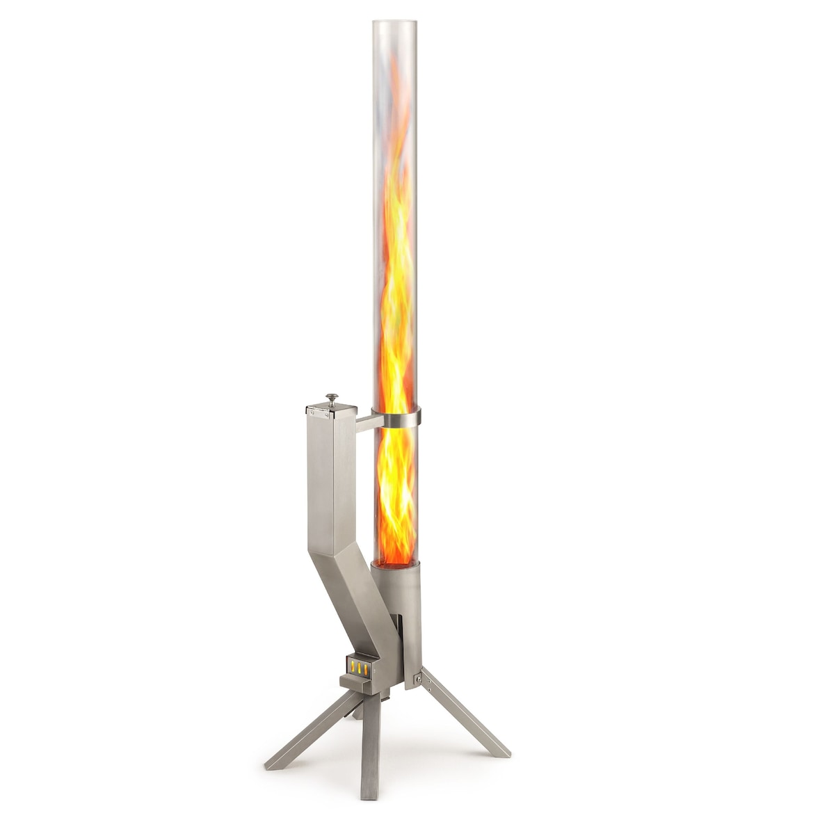 GARDENFLARE Feuerrohr – elegante Edelstahl Feuersäule und Pelletfackel - silber
