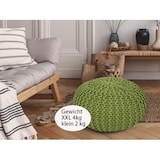 thumbnail of Sitzpouf Strickhocker Pouf Ø45 H30cm Bodenkissen Indoor Baumwolle nachhaltig recycelt : grün