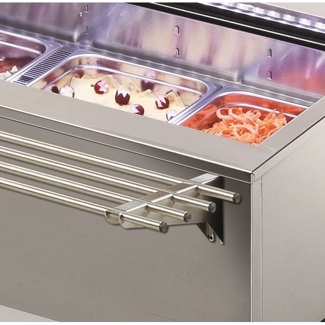 KBS Tablettrutsche für Salatbar Edelstahl für eine Frontseite Rundrohr