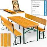 thumbnail of Casaria Bierzeltgarnitur mit Lehne 170 cm 1 Biertisch 2 Bierbänke 3 tlg Festzeltgarnitur