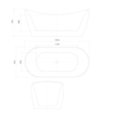 thumbnail of freistehende Badewanne Wanne F13 180x92cm Whirlpool mit Luftmassage mit Amatur AF05