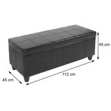 thumbnail of Aufbewahrungs-Truhe Sitzbank Kriens, Leder + Kunstleder, 112x45x45cm FSC®-zertifiziert ~ creme