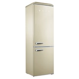thumbnail of EVVO Frigorífico combi F55 Retro Beige, refrigerador 216 litros, congelador 84 litros, diseño vintage