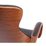 thumbnail of Sedia da ufficio HWC-H39, sedia da scrivania girevole sedia executive, ecopelle effetto legno di noce certificata FSC® ~ nero