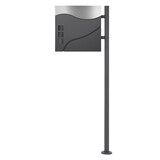 thumbnail of ECD Germany Standbriefkasten Anthrazit Edelstahl 120 cm mit Zeitungsfach, Postkasten Silber 37x36 cm matt gebürstet