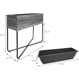 thumbnail of Pflanzkasten HWC-L25, Pflanzkübel Blumenkasten, rechteckig 60x62x22cm Outdoor Stahl Akazie Holz FSC®-zertifiziert, braun