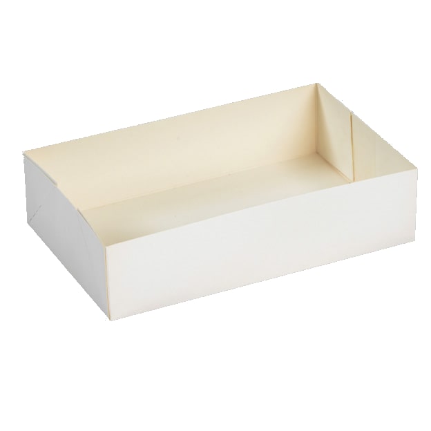 Boîte pâtissière sans couvercle / caissette en carton 220x140x50mm par 100 pièces JORIDEAL