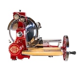 thumbnail of Berkel Volano B114 Rot, Schwungradmaschine – Wunderschöne Aufschnittmaschine + Fassholzbrett Unikat