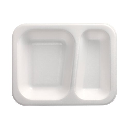 100 Siegelschalen, XPS 2-geteilt 725 ml 4,2 cm x 18,5 cm x 23,5 cm weiss laminiert